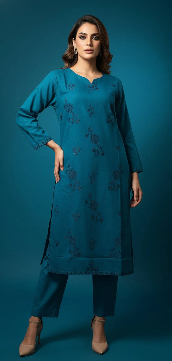 Sera - Embroidered 2-Piece Khaddar Dress