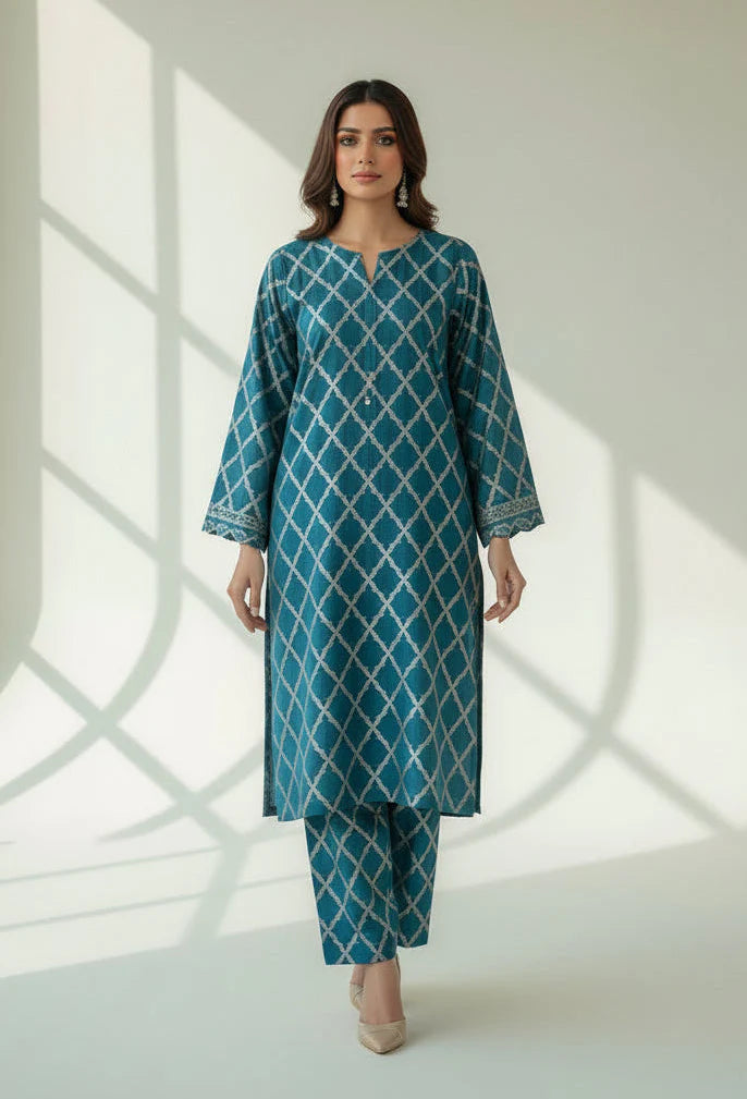 2 Piece Jacquard Lawn Suit Unstitched