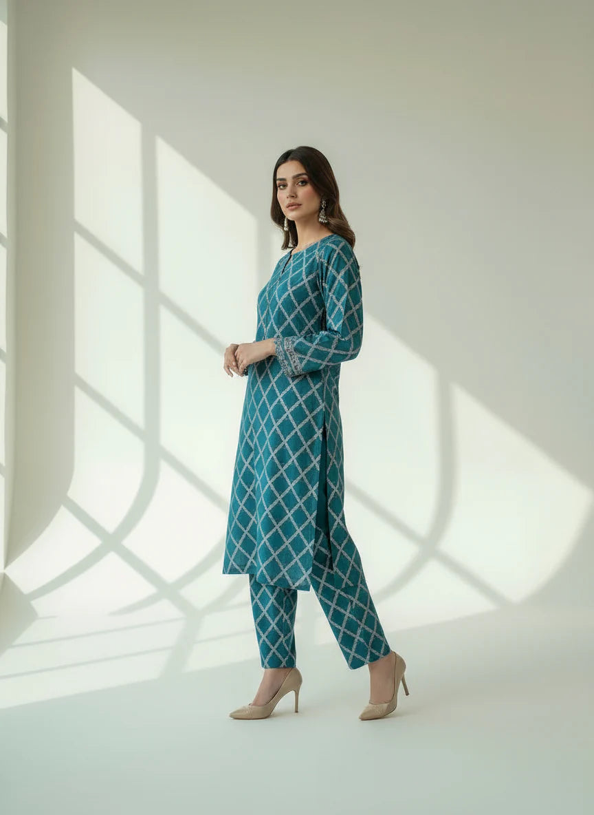 2 Piece Jacquard Lawn Suit Unstitched