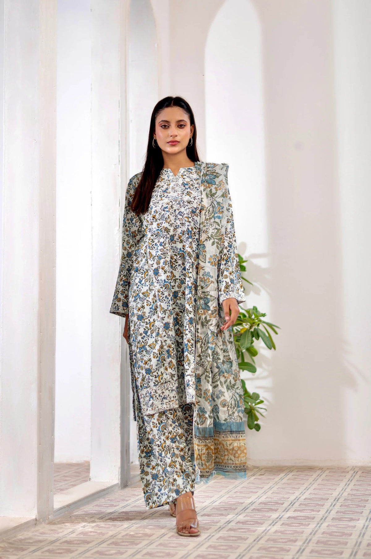 CITRINE - Embroidered 3-Piece Farshi Shalwar Lawn Dress