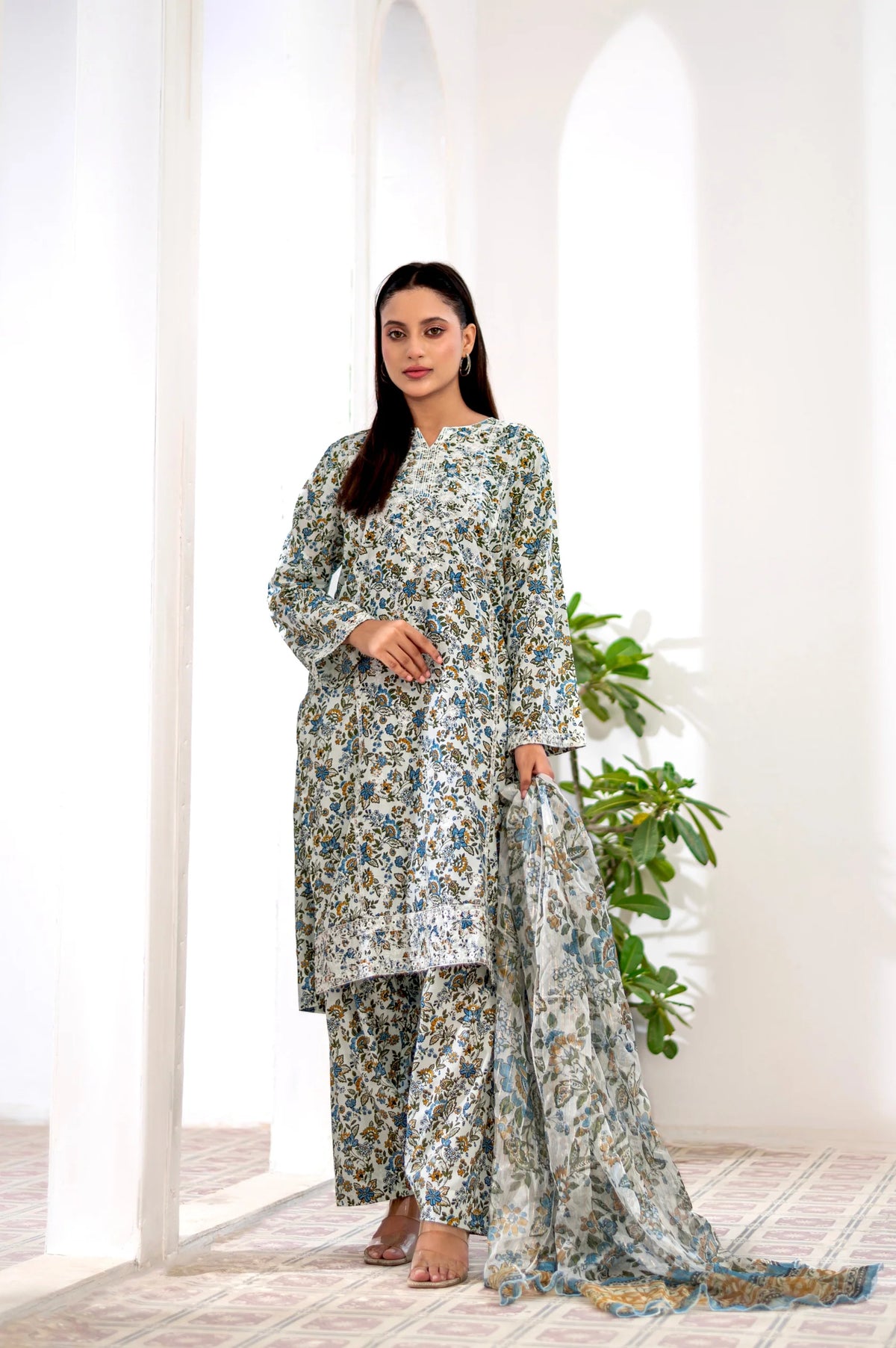 CITRINE - Embroidered 3-Piece Farshi Shalwar Lawn Dress