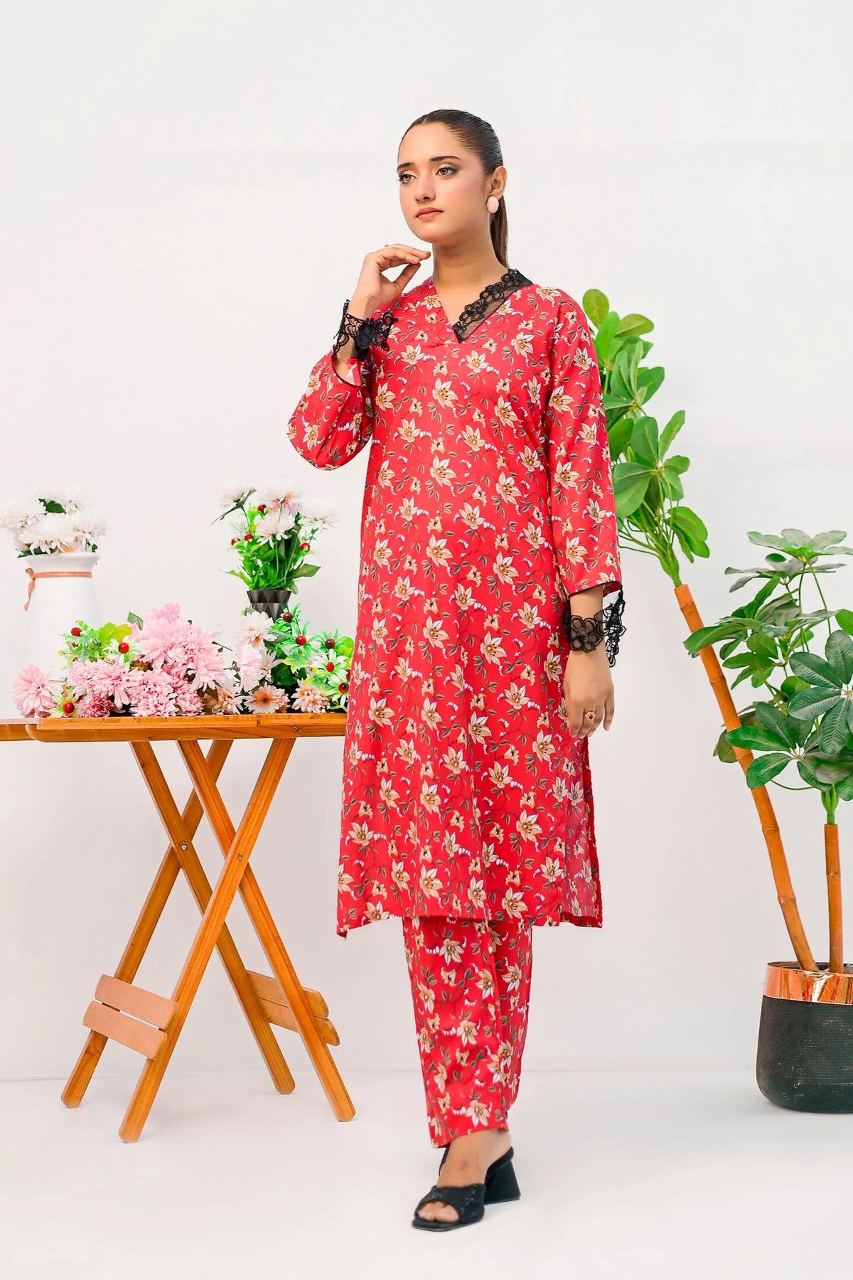 Flora Red - Lawn Printed 2 Piece