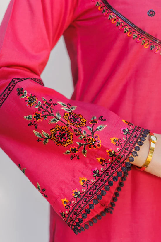 Mystic cherry- Luxury Embroidered 2 Piece Lawn Dress
