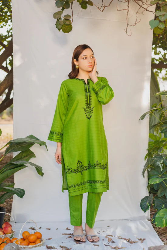 Gina Pine- Luxury Embroidered 2 Piece Lawn Dress