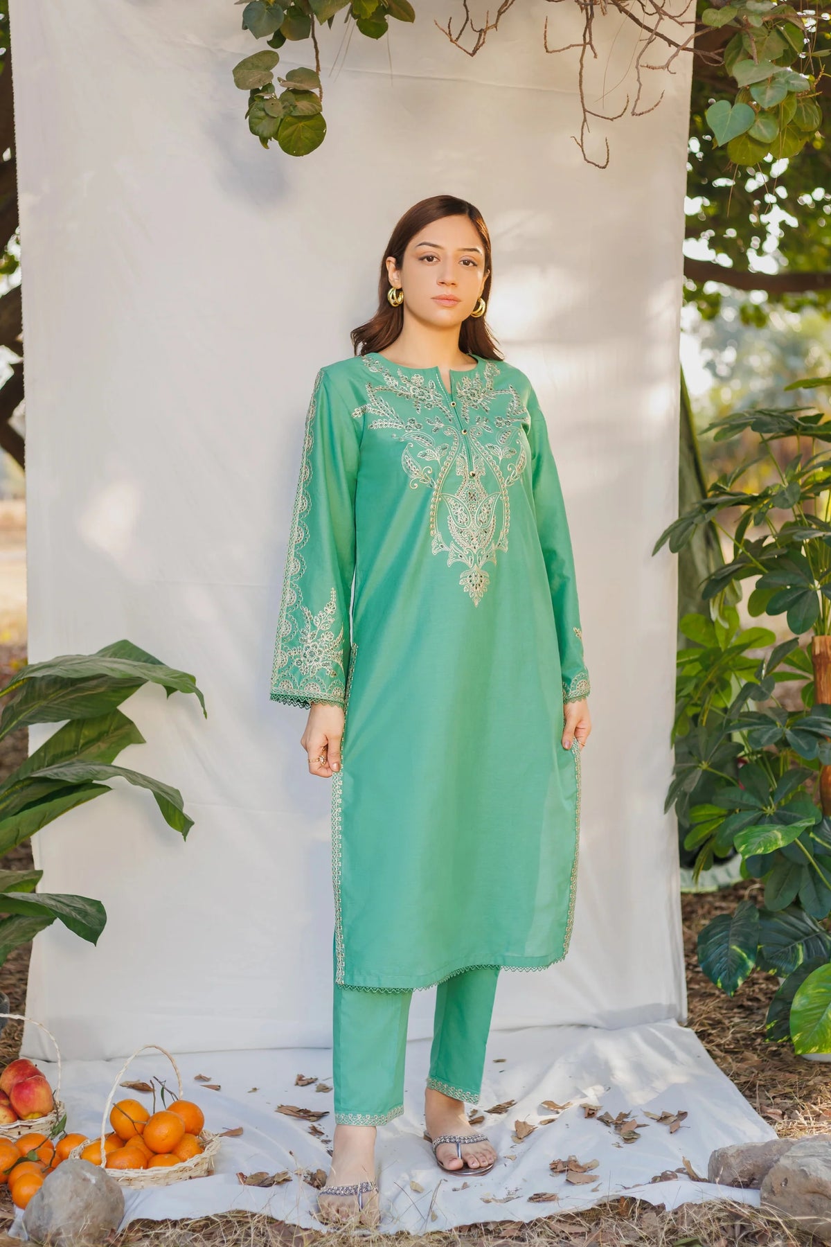 Claire- Luxury Embroidered 2 Piece Lawn Dress