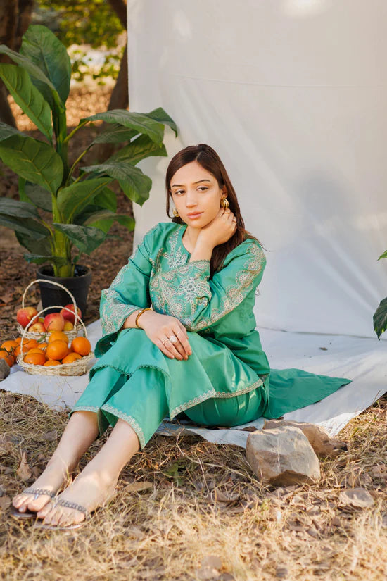 Claire- Luxury Embroidered 2 Piece Lawn Dress