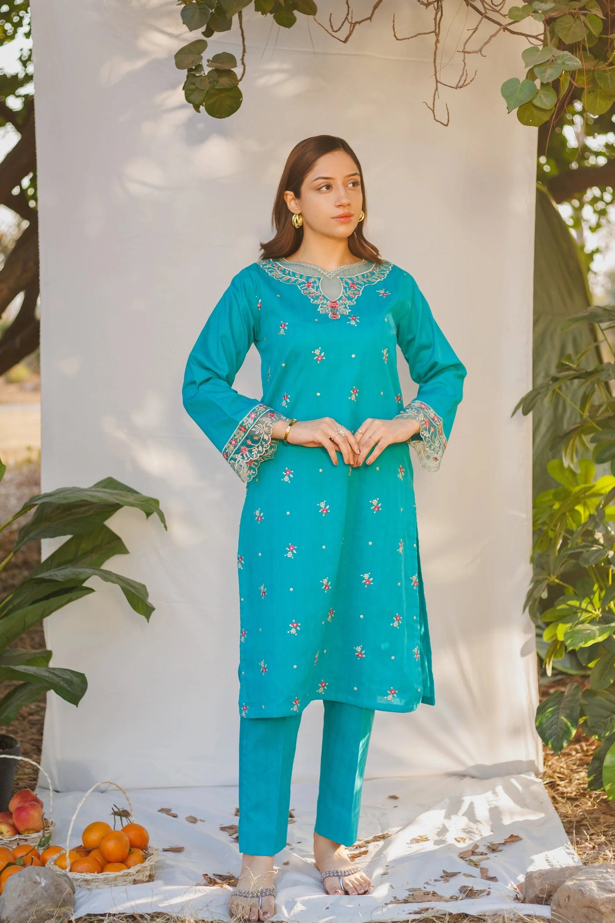 Crimson- Luxury Embroidered 2 Piece Lawn Dress