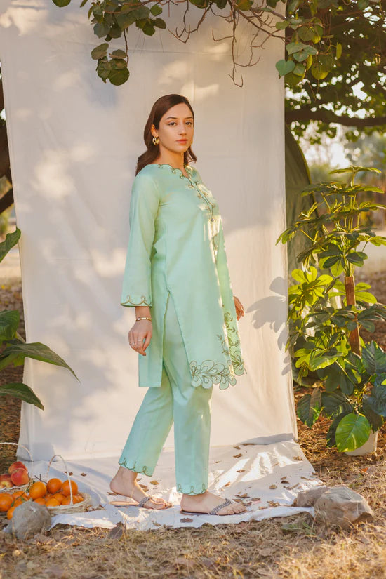 Aura- Luxury Embroidered 2 Piece Lawn Dress