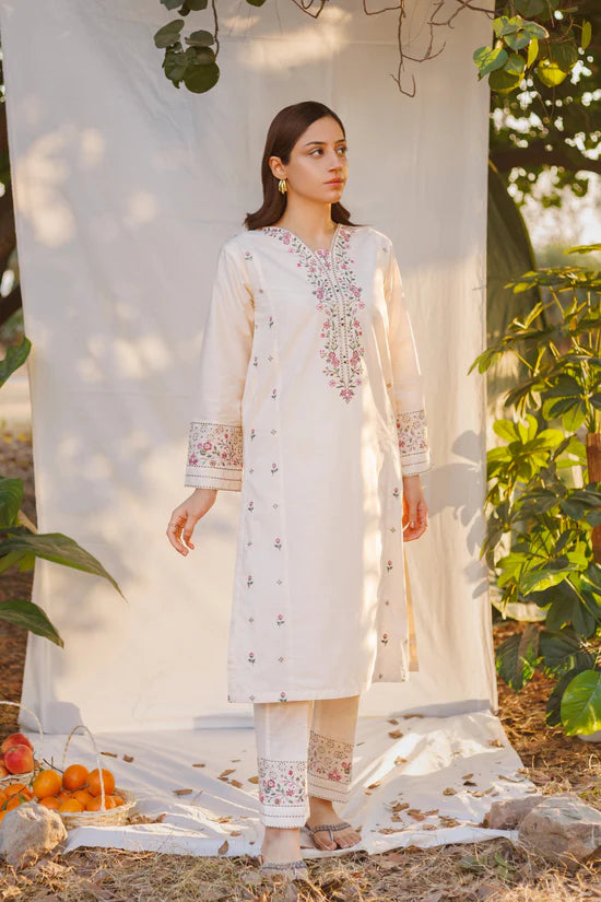 Fiora- Luxury Embroidered 2 Piece Lawn Dress
