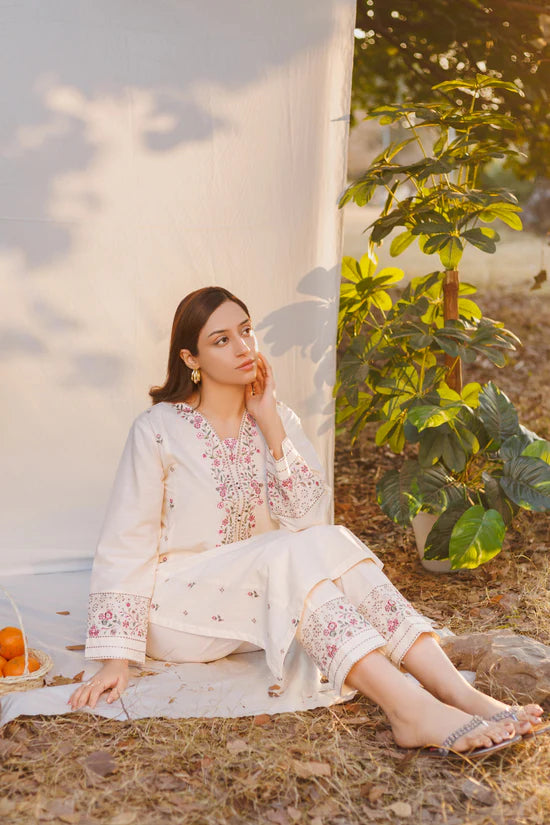 Fiora- Luxury Embroidered 2 Piece Lawn Dress
