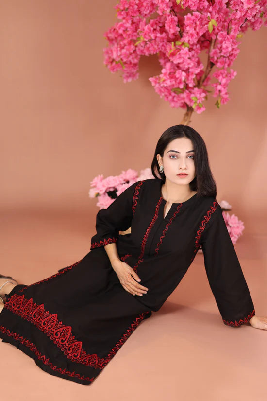 Midnight- Khaddar Embroidered 2 Piece Dress