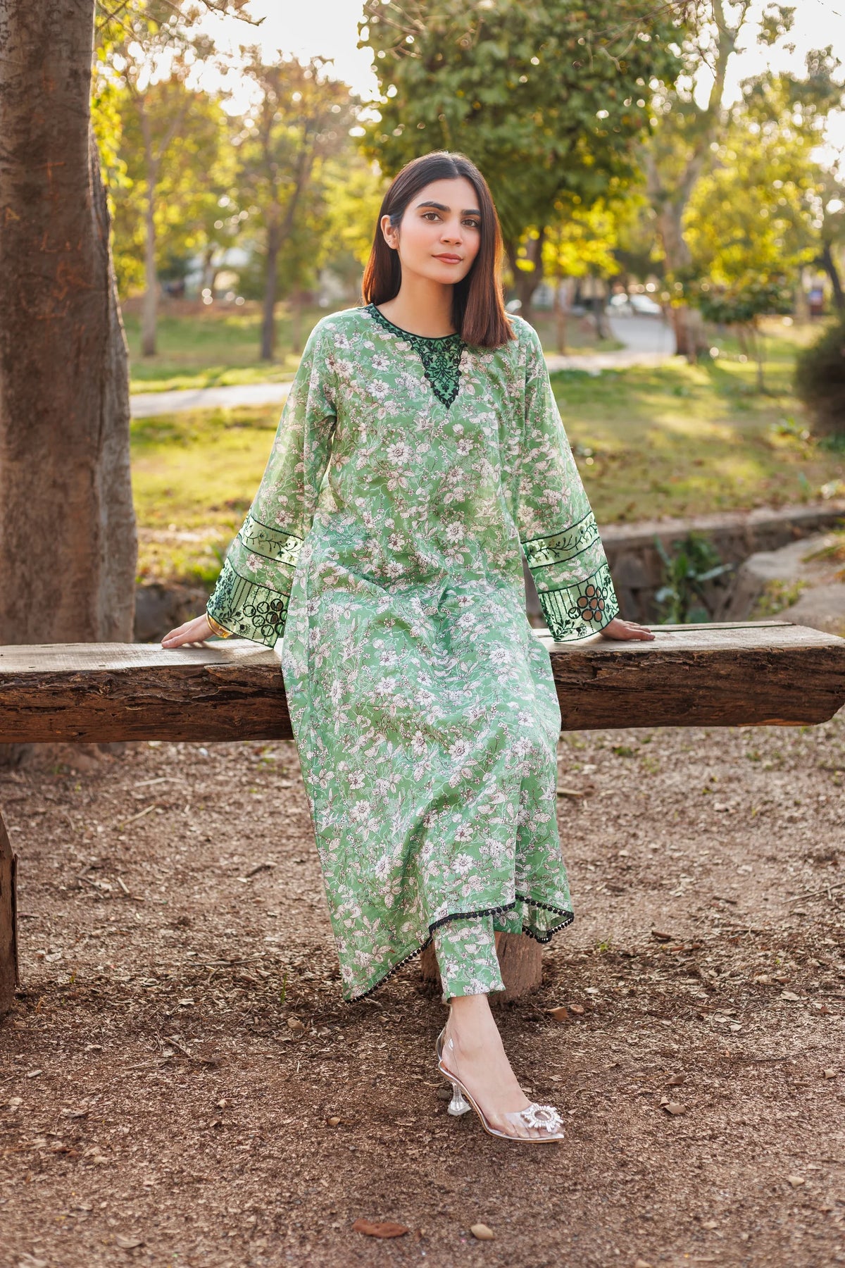 Jasmine - Frock Embroidered 2 Piece Stitched Lawn Dress