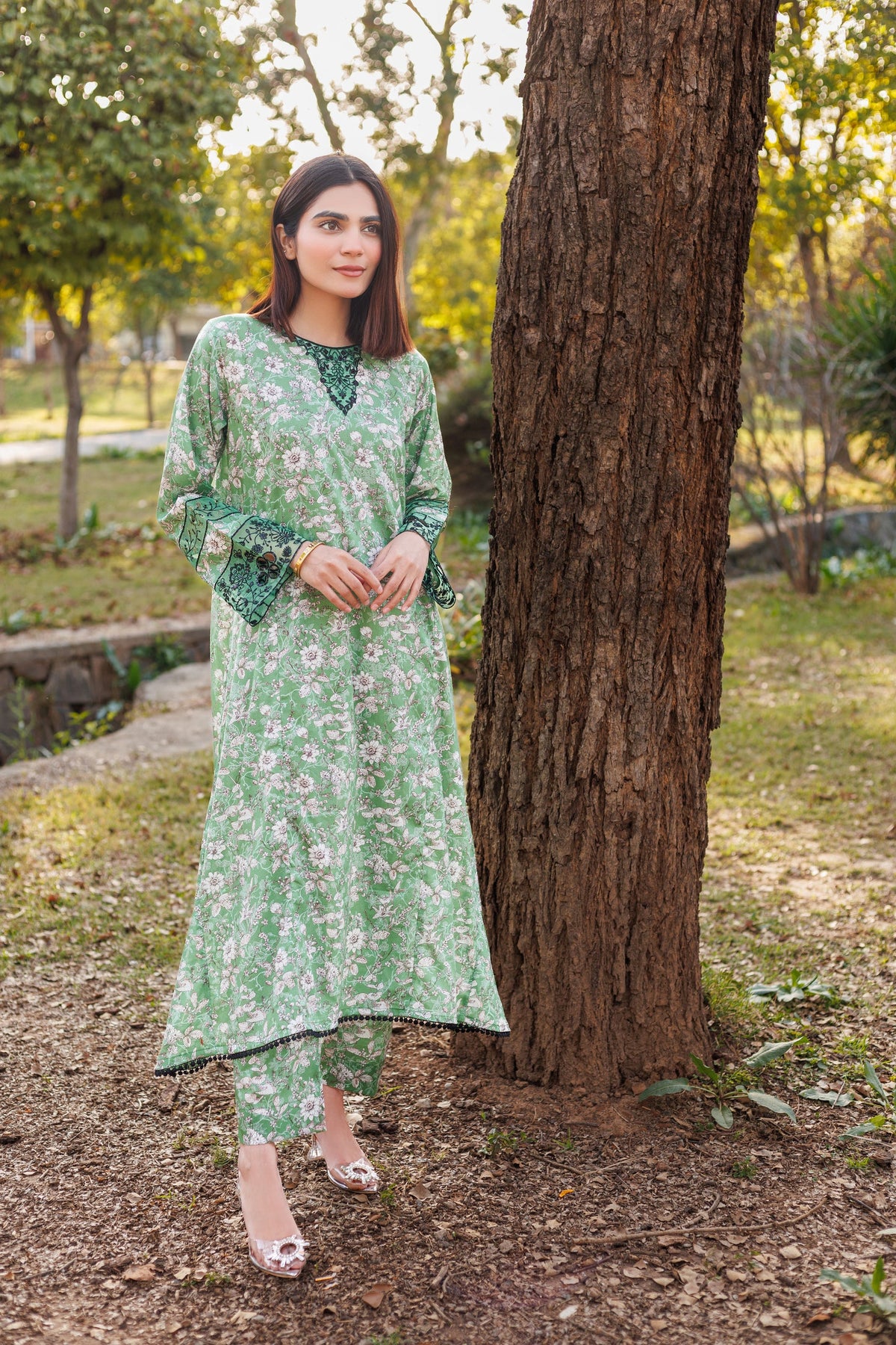 Jasmine - Frock Embroidered 2 Piece Stitched Lawn Dress