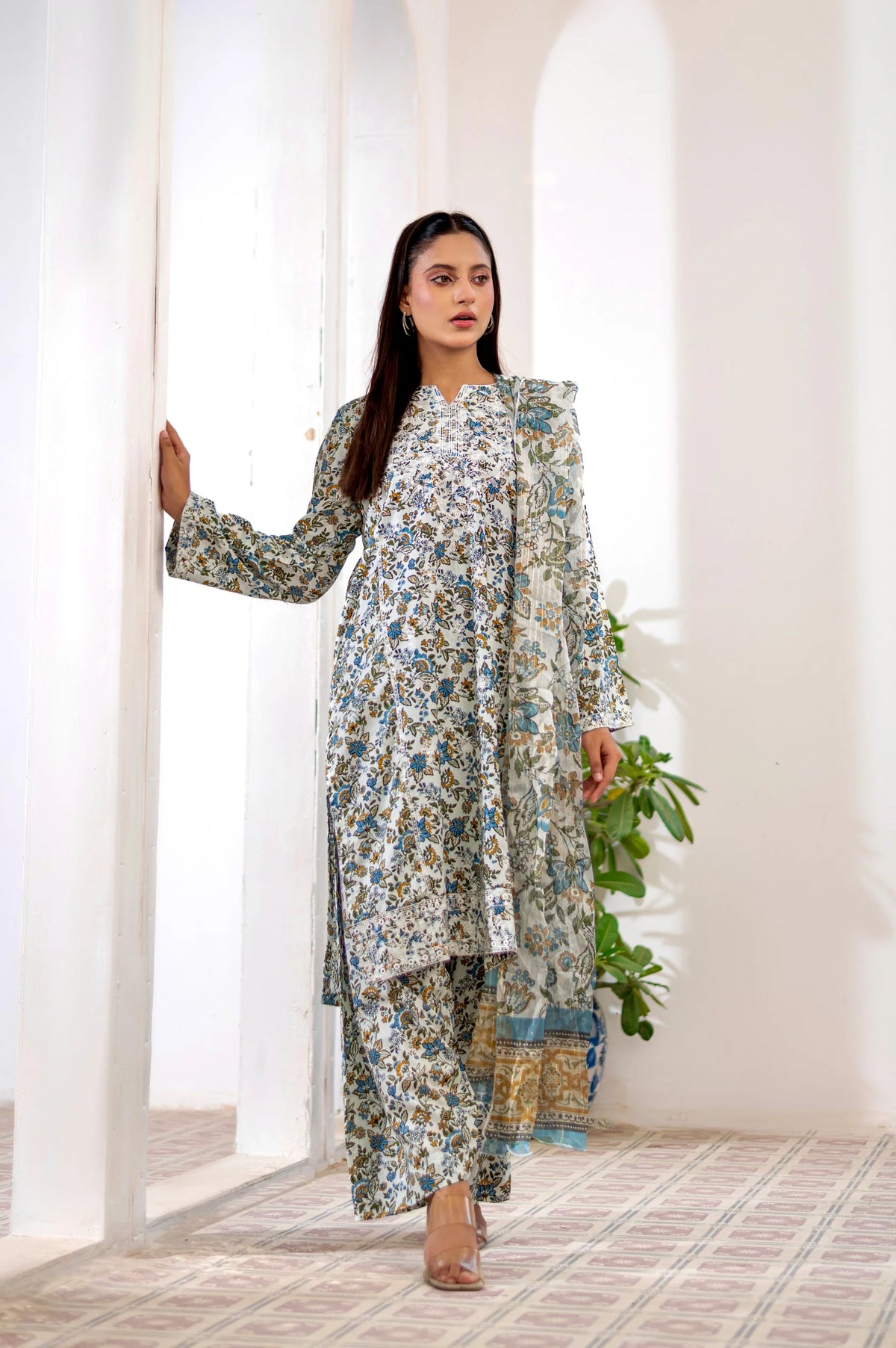CITRINE - Embroidered 3-Piece Farshi Shalwar Lawn Dress