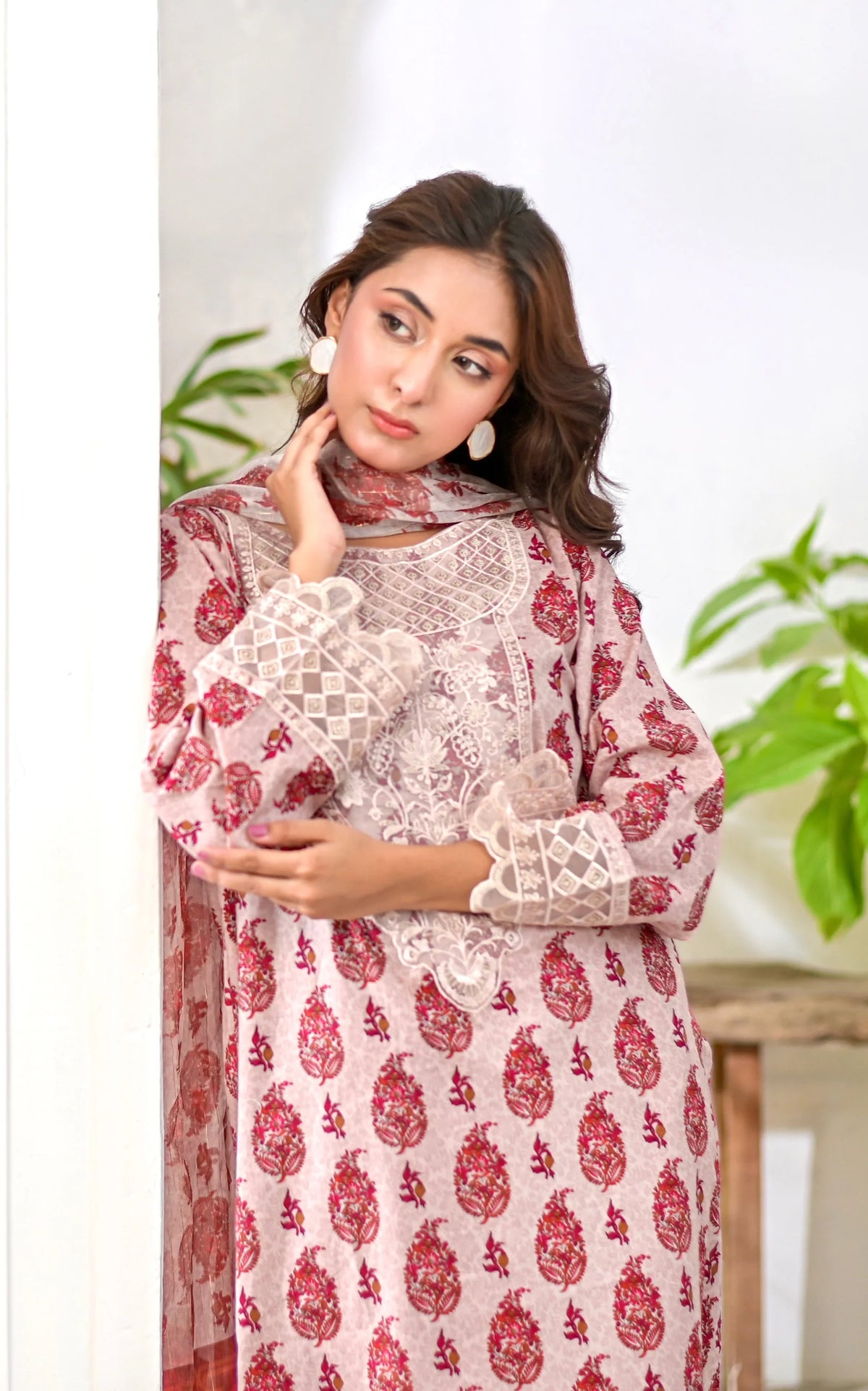 RUBY ROUGE - Embroidered 3-Piece Lawn Dress