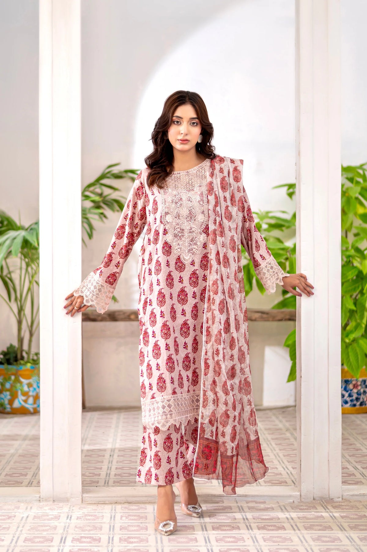 RUBY ROUGE - Embroidered 3-Piece Lawn Dress