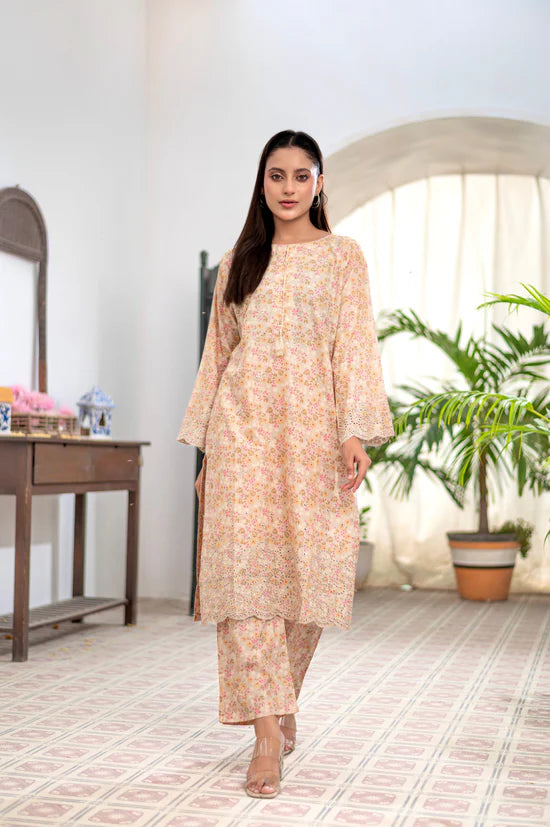 ELENA Embroidered 2-Piece Lawn Dress