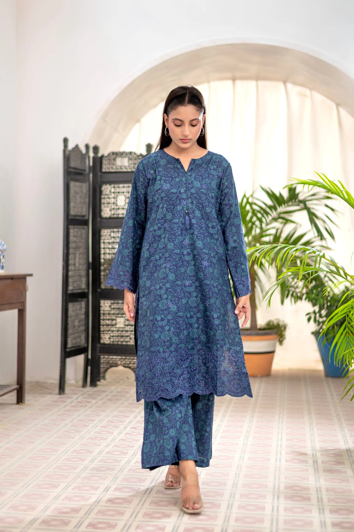CLARET - Embroidered 2-Piece Lawn Dress