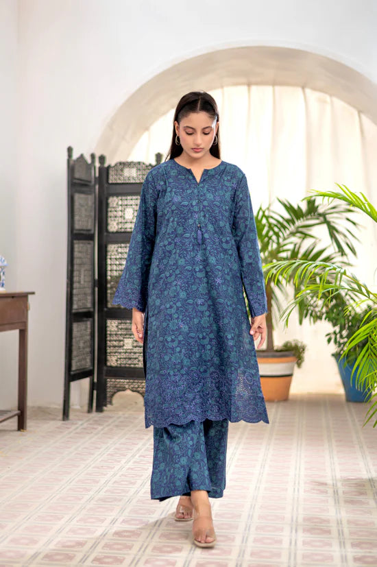 CLARET - Embroidered 2-Piece Lawn Dress