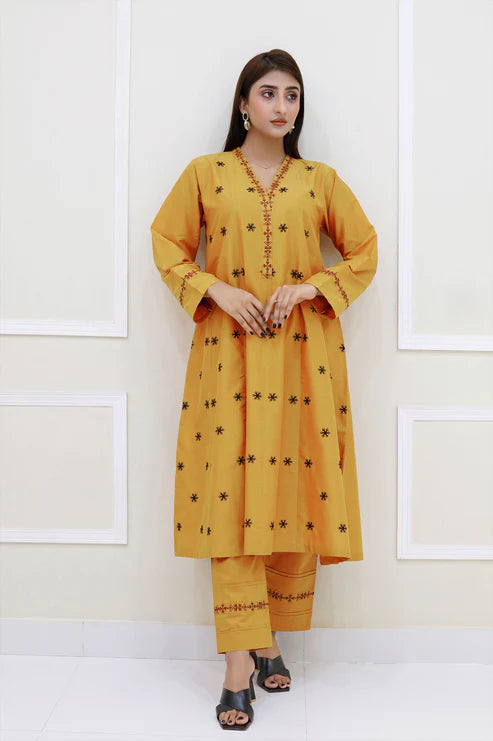 WARISHA 2 Piece Embroidered Lawn Frock