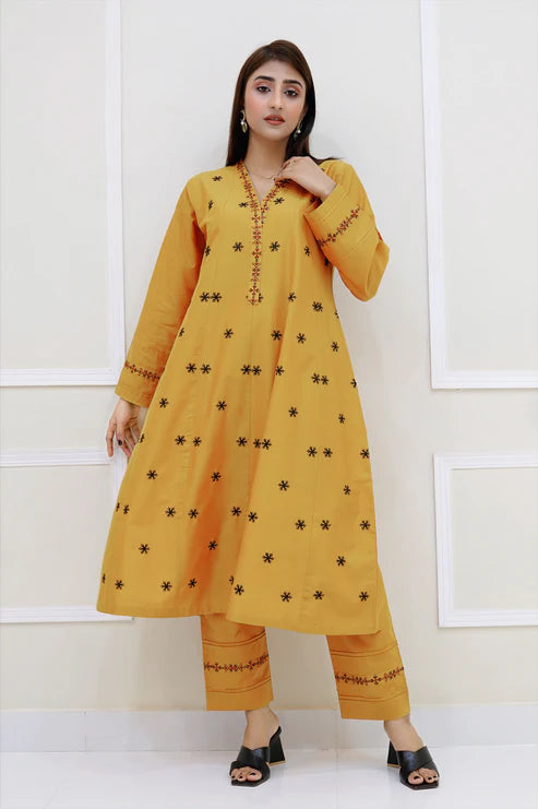 WARISHA 2 Piece Embroidered Lawn Frock