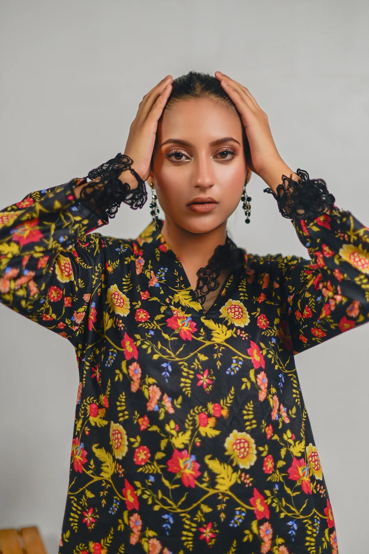 Flora Black - Lawn Printed 2 Piece
