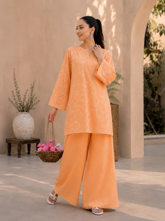 Royal Peach Schiffli Embroidered Lawn 2 Piece
