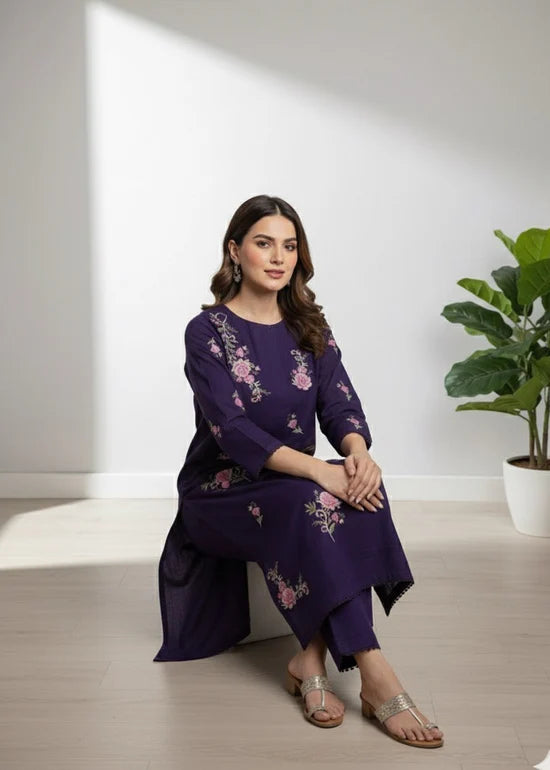 Ayra - Embroidered 2-Piece Khaddar Dress