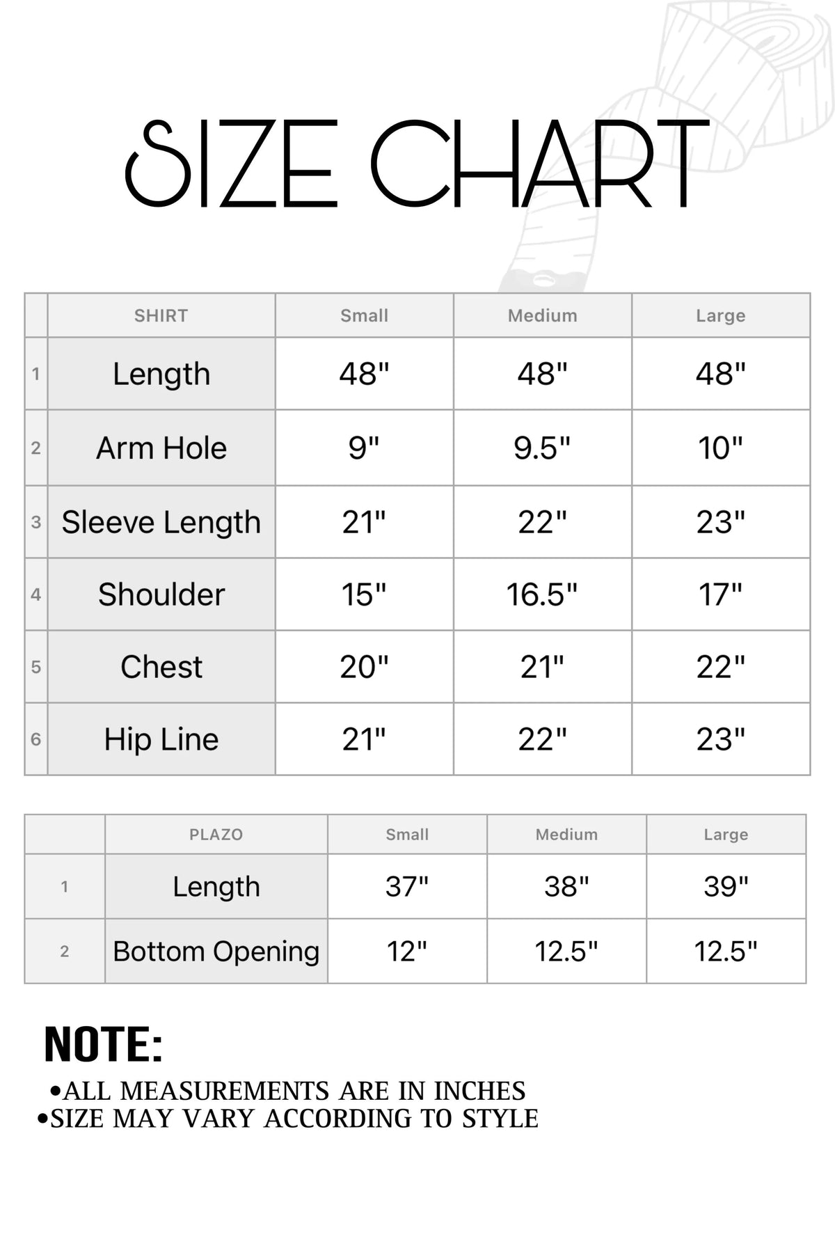 Size Guide