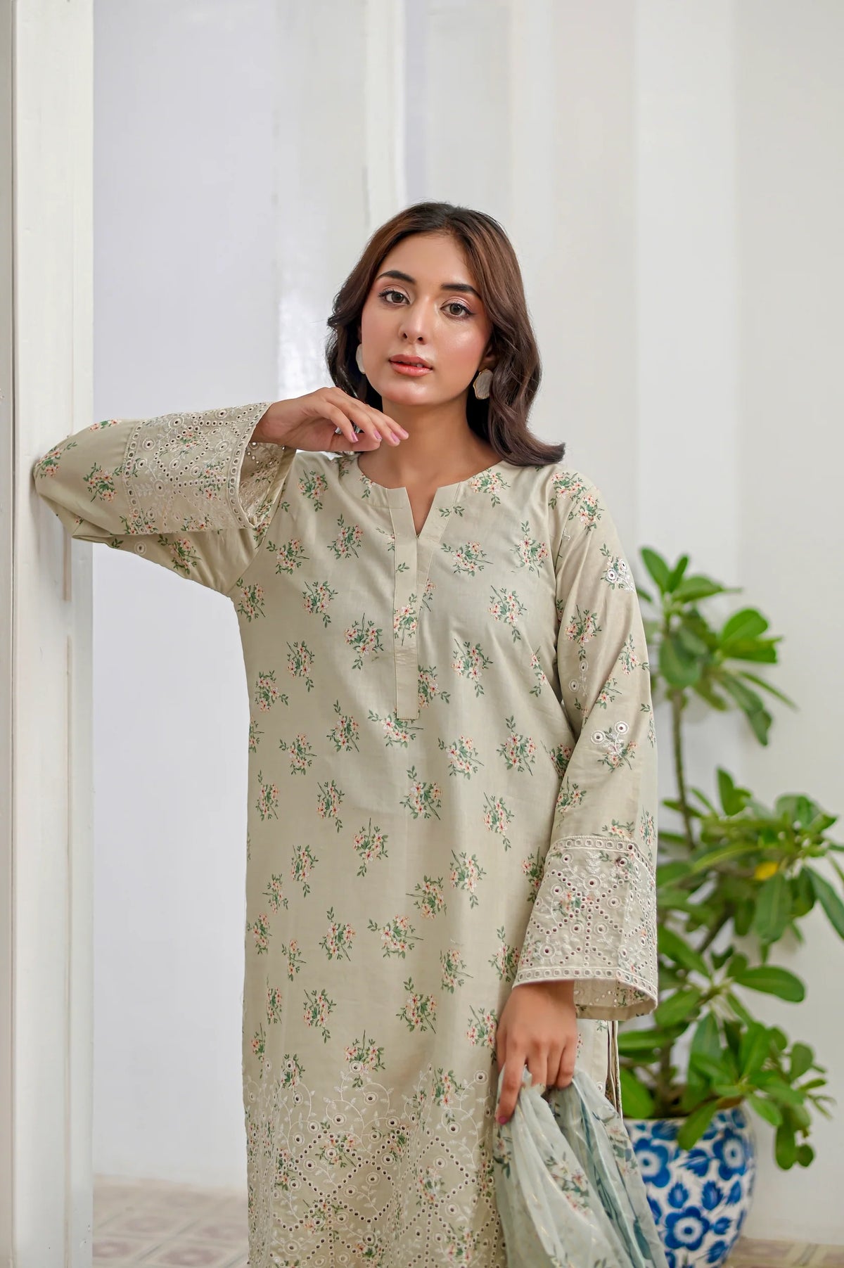 PISTACHIO DUST - Farshi Shalwar Embroidered 3-Piece Lawn Dress