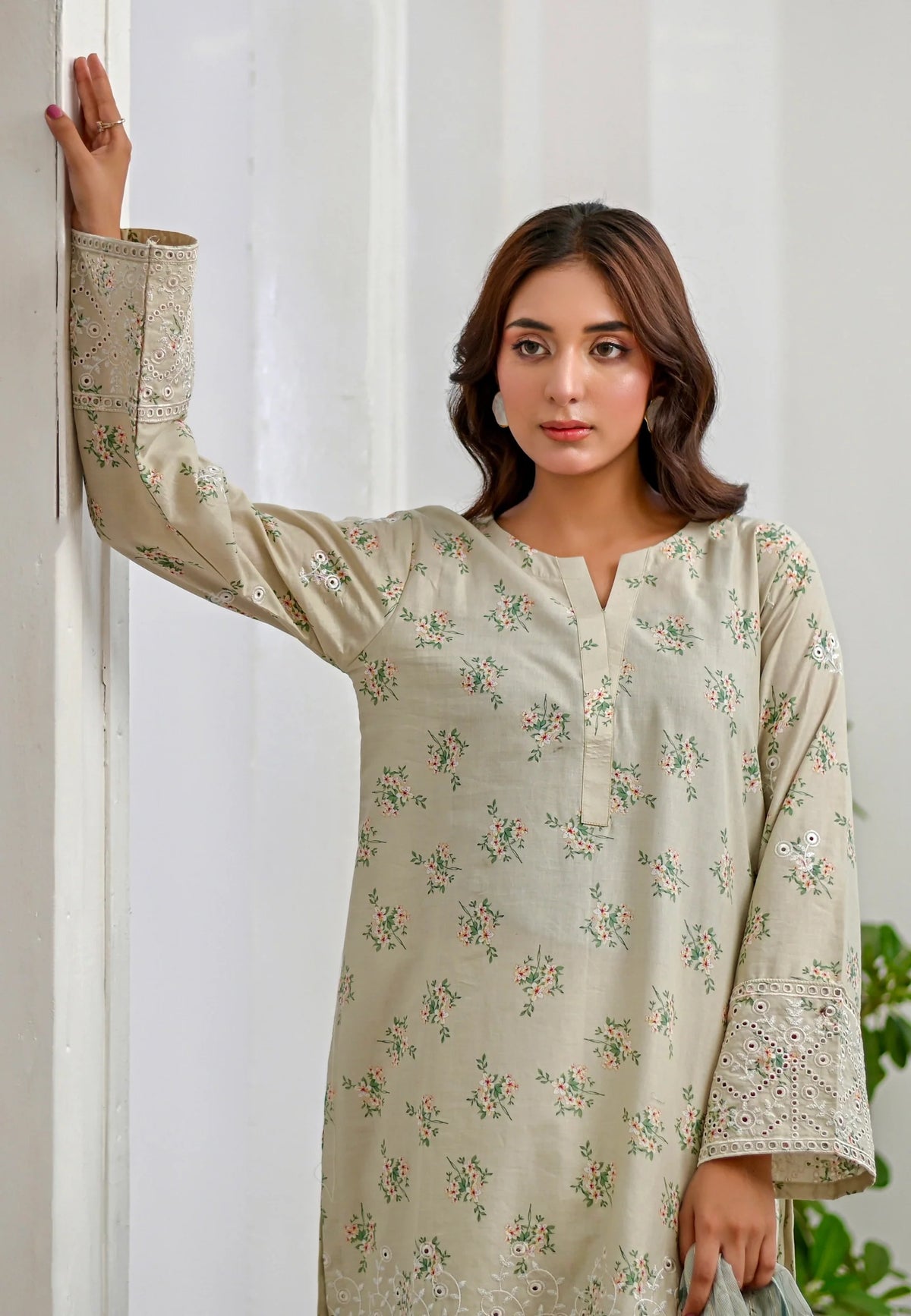 PISTACHIO DUST - Farshi Shalwar Embroidered 3-Piece Lawn Dress