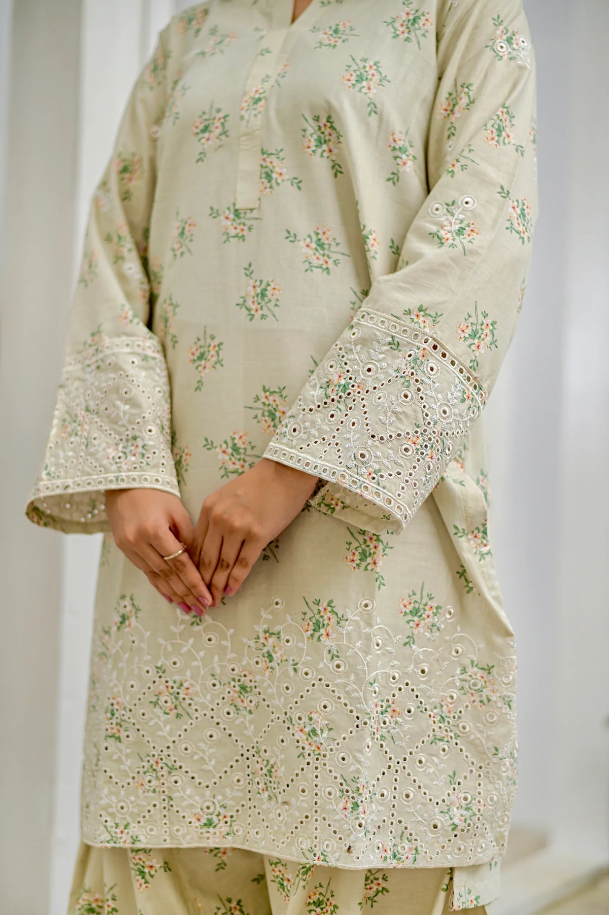 PISTACHIO DUST - Farshi Shalwar Embroidered 3-Piece Lawn Dress