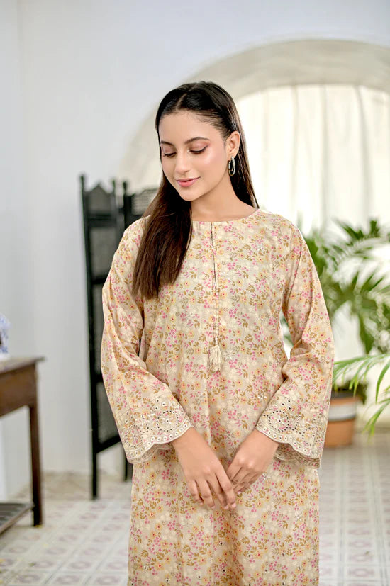 ELENA Embroidered 2-Piece Lawn Dress