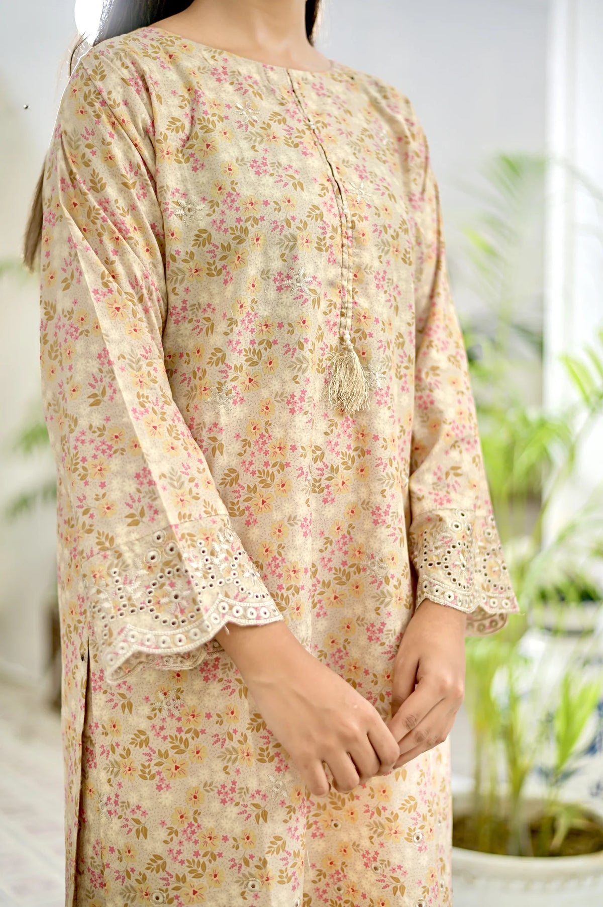 ELENA Embroidered 2-Piece Lawn Dress