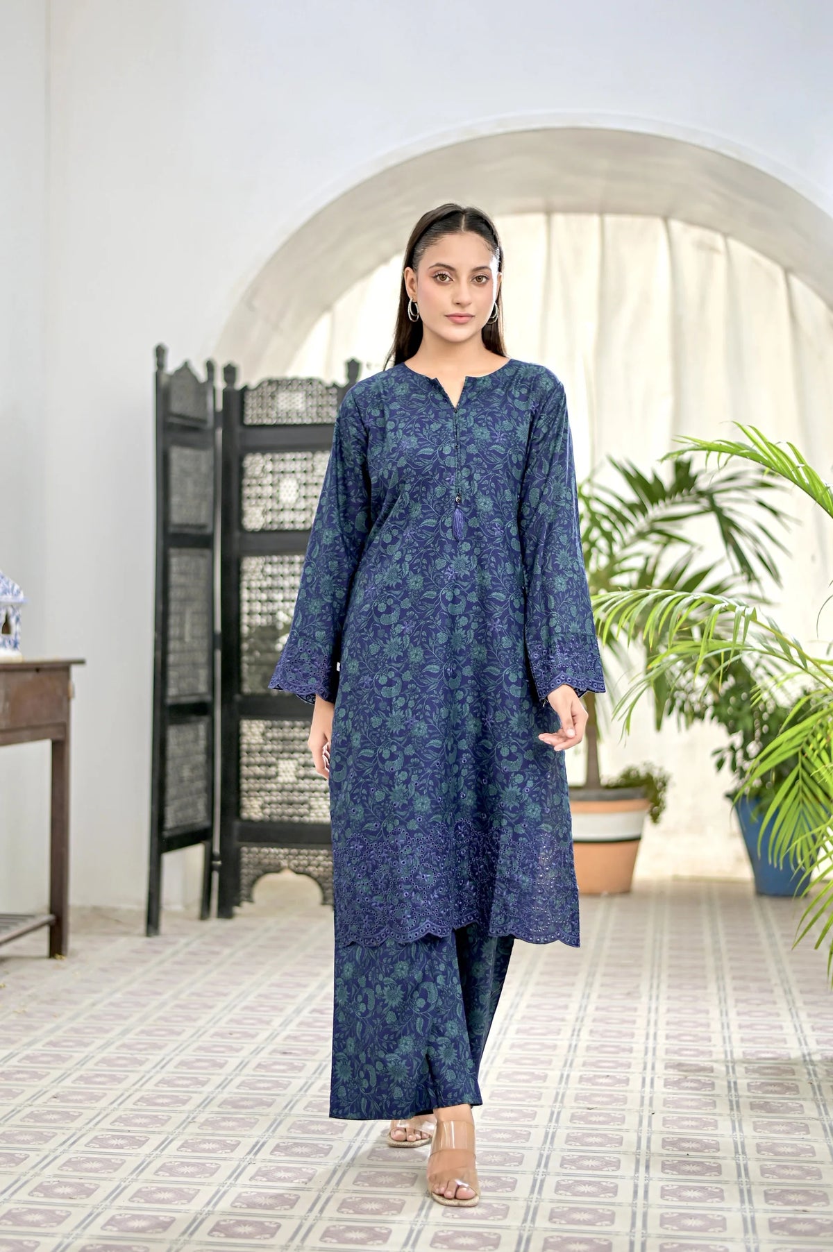 CLARET - Embroidered 2-Piece Lawn Dress