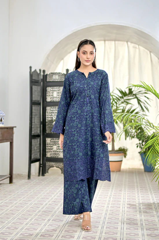 CLARET - Embroidered 2-Piece Lawn Dress