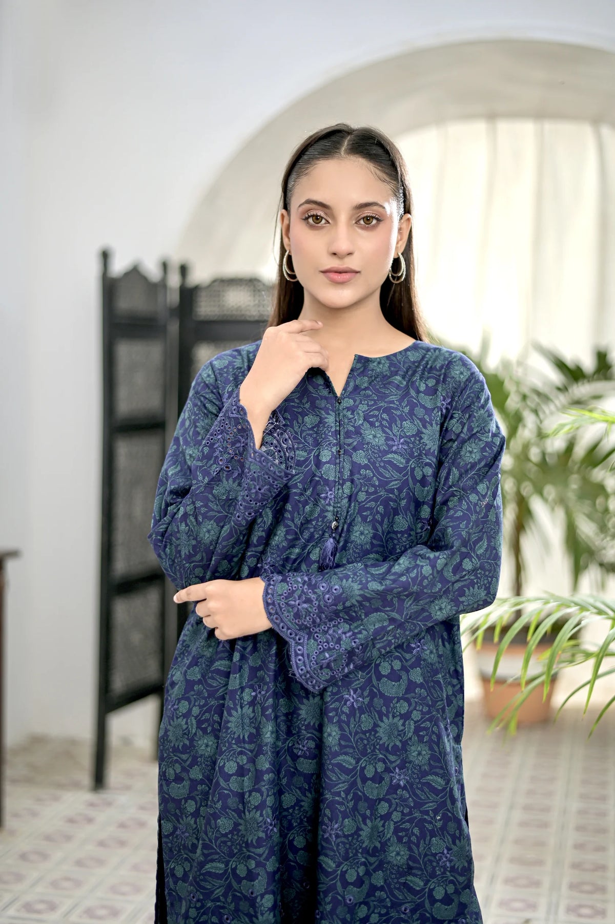CLARET - Embroidered 2-Piece Lawn Dress