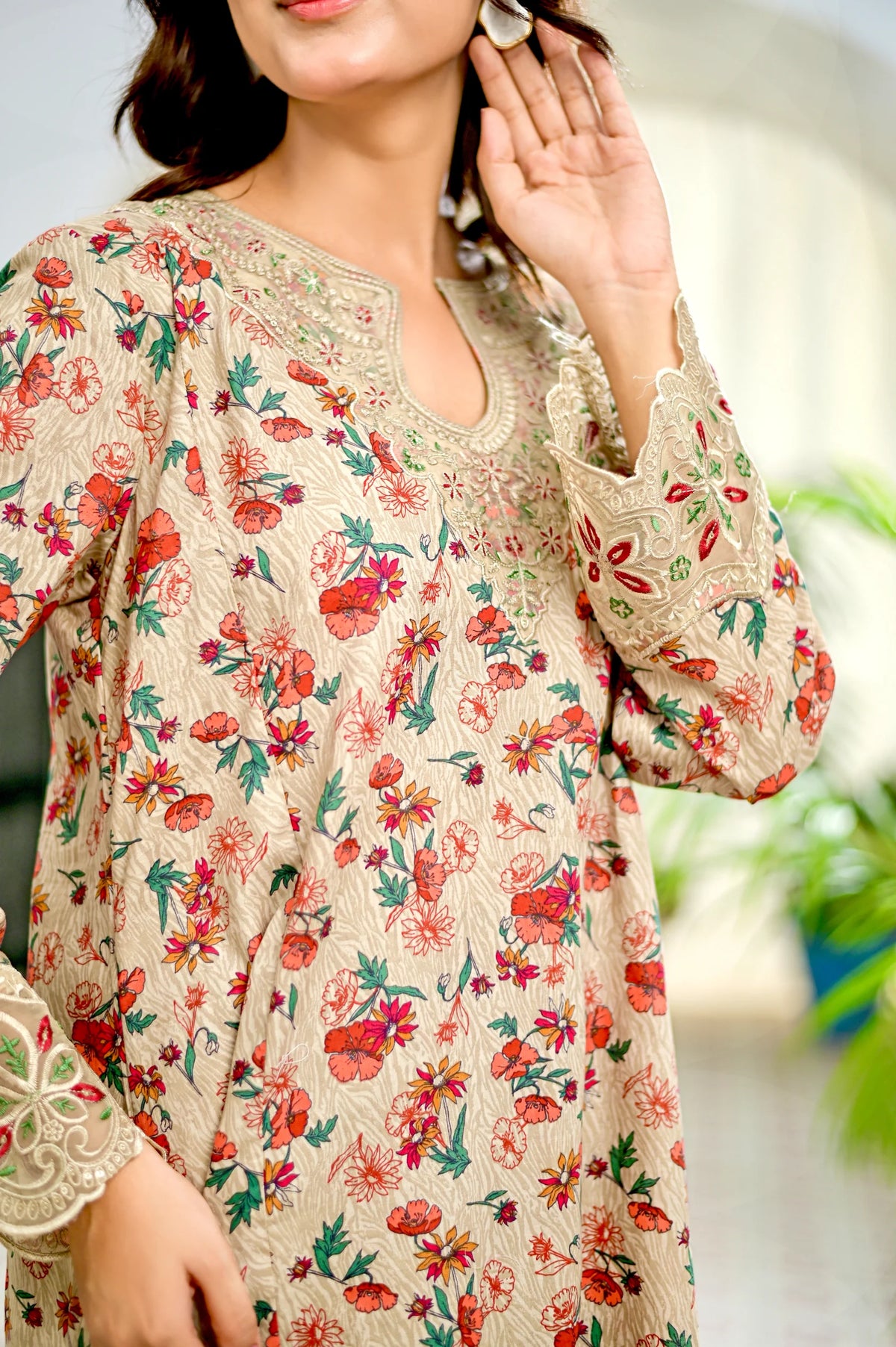 ROSY DUSK - Embroidered 2-Piece Lawn Dress