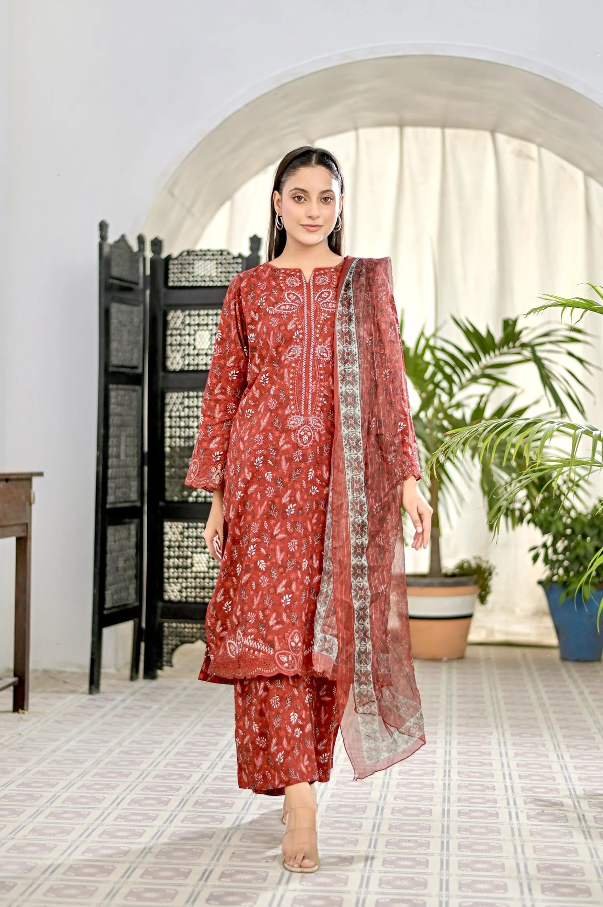SAIBAH - Embroidered 3-Piece Lawn Dress