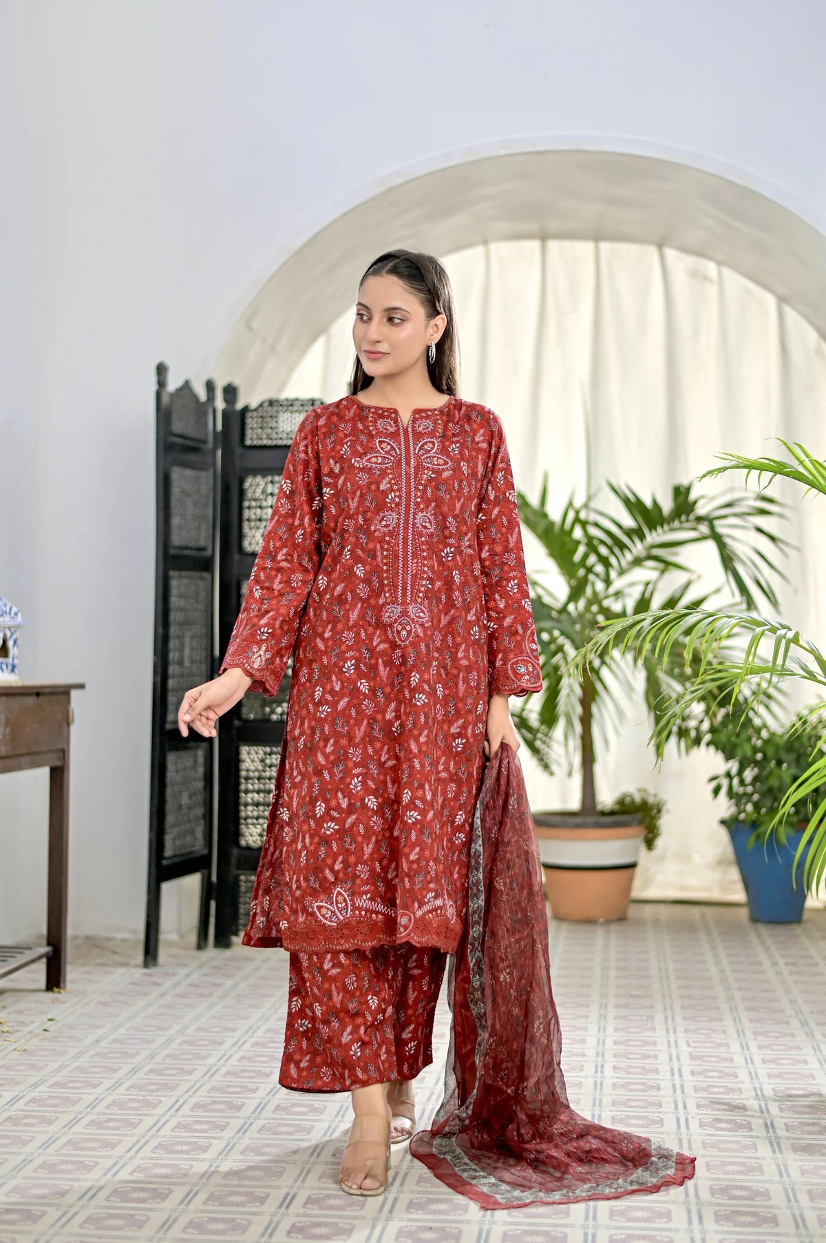 SAIBAH - Embroidered 3-Piece Lawn Dress