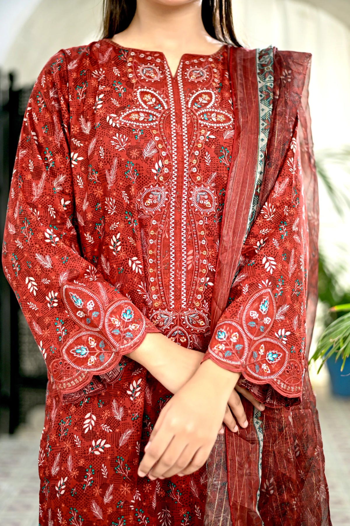 SAIBAH - Embroidered 3-Piece Lawn Dress