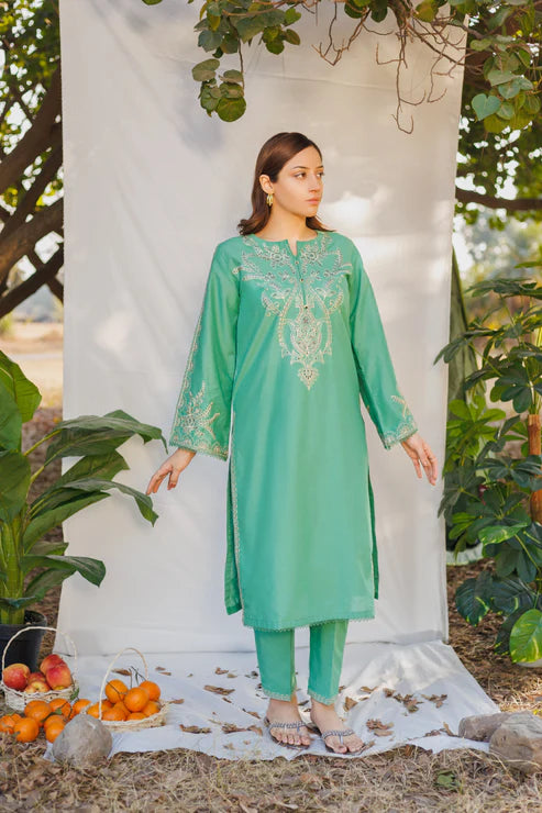 Claire- Luxury Embroidered 2 Piece Lawn Dress
