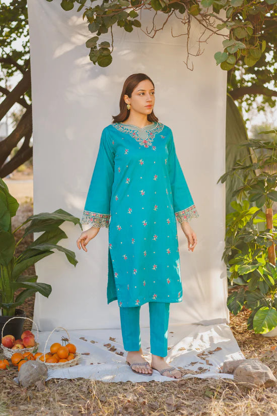 Crimson- Luxury Embroidered 2 Piece Lawn Dress