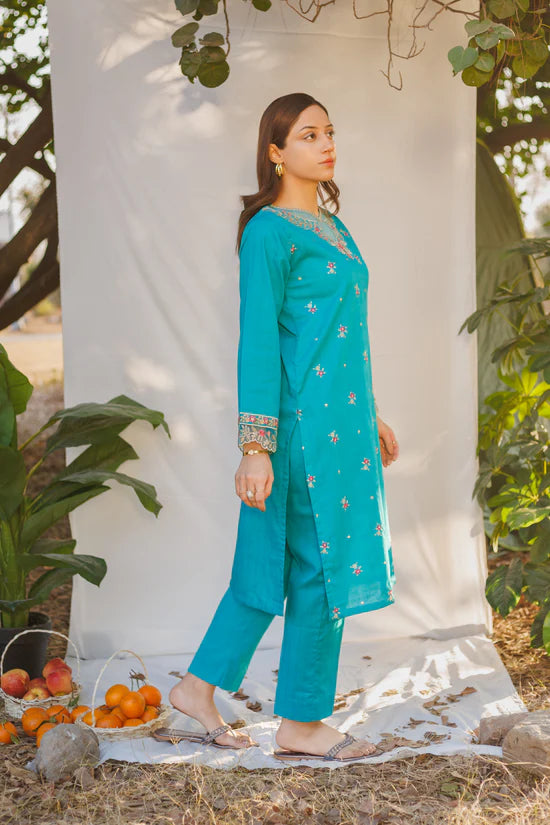 Crimson- Luxury Embroidered 2 Piece Lawn Dress
