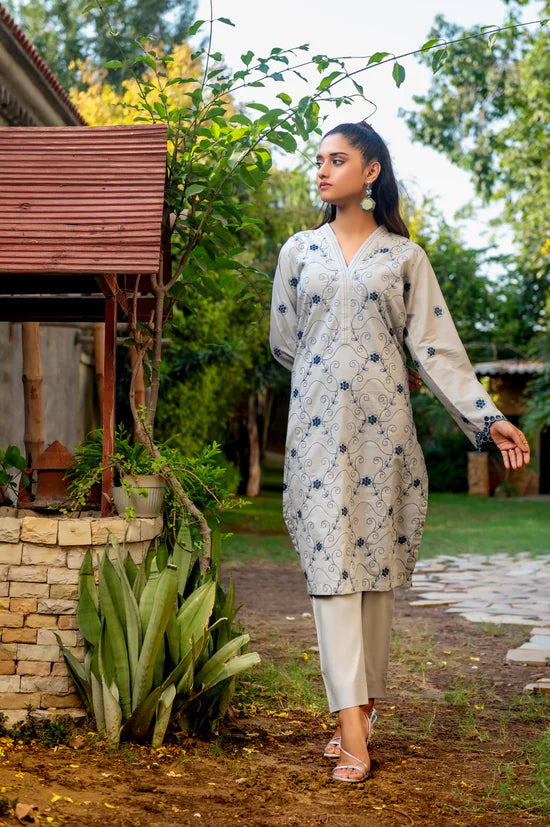 Moonstone Schiffli Lawn Embroidered 2 Piece Dress