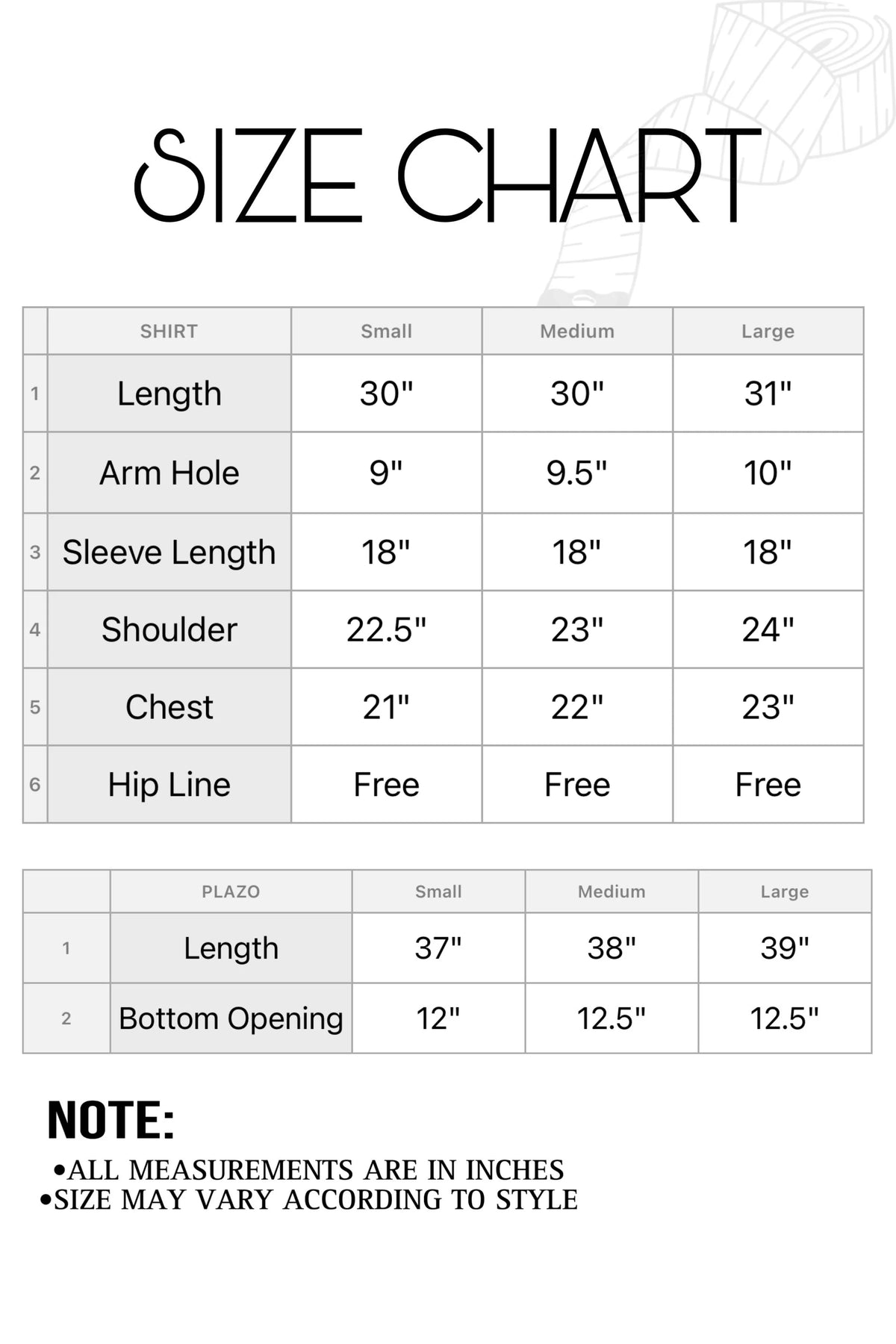 Size Guide