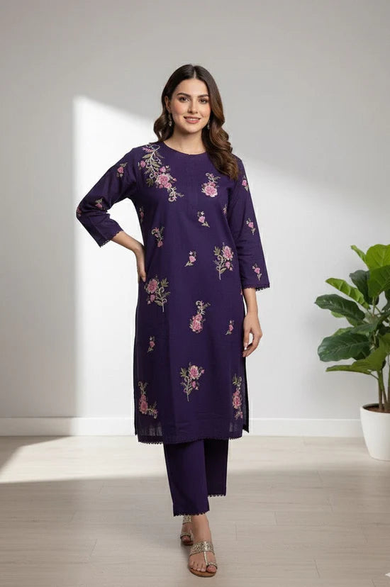 Ayra - Embroidered 2-Piece Khaddar Dress