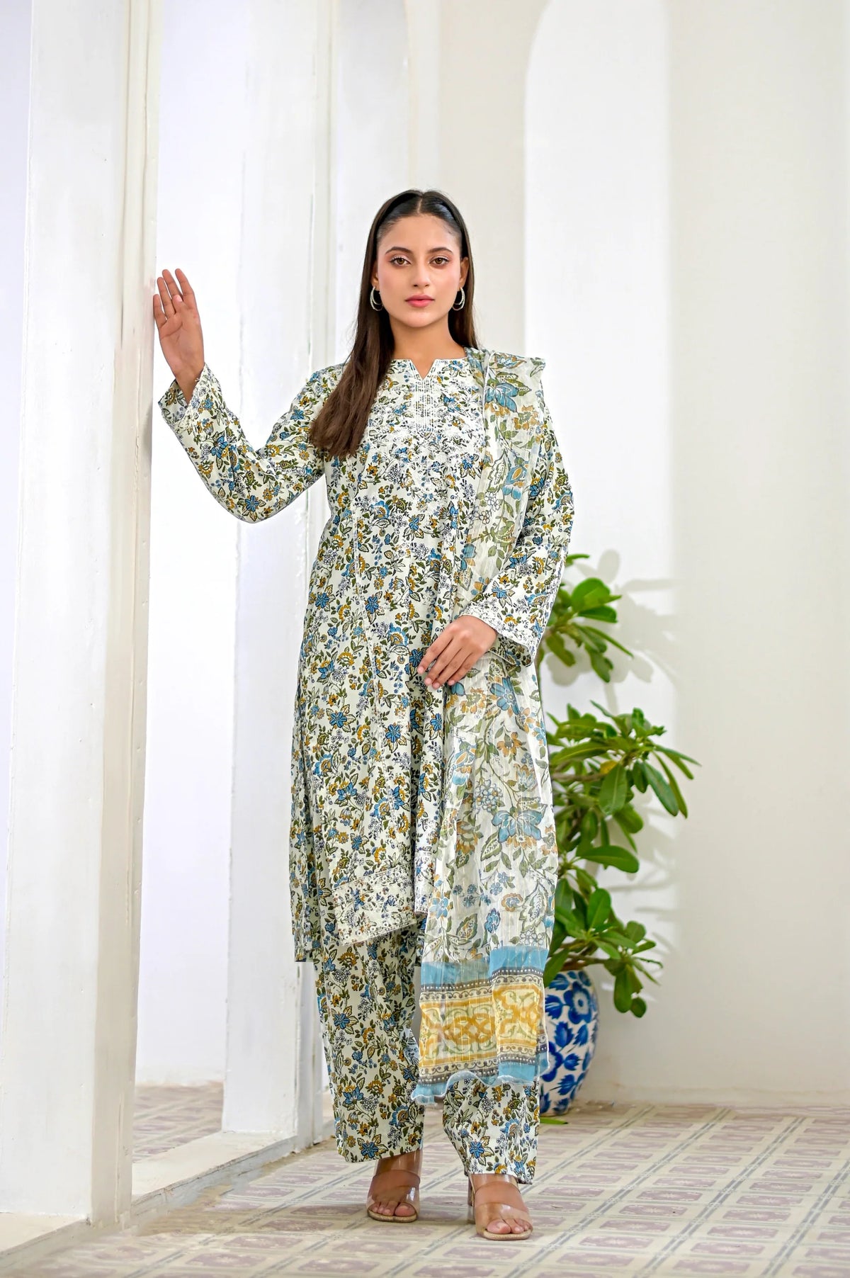 CITRINE - Embroidered 3-Piece Farshi Shalwar Lawn Dress