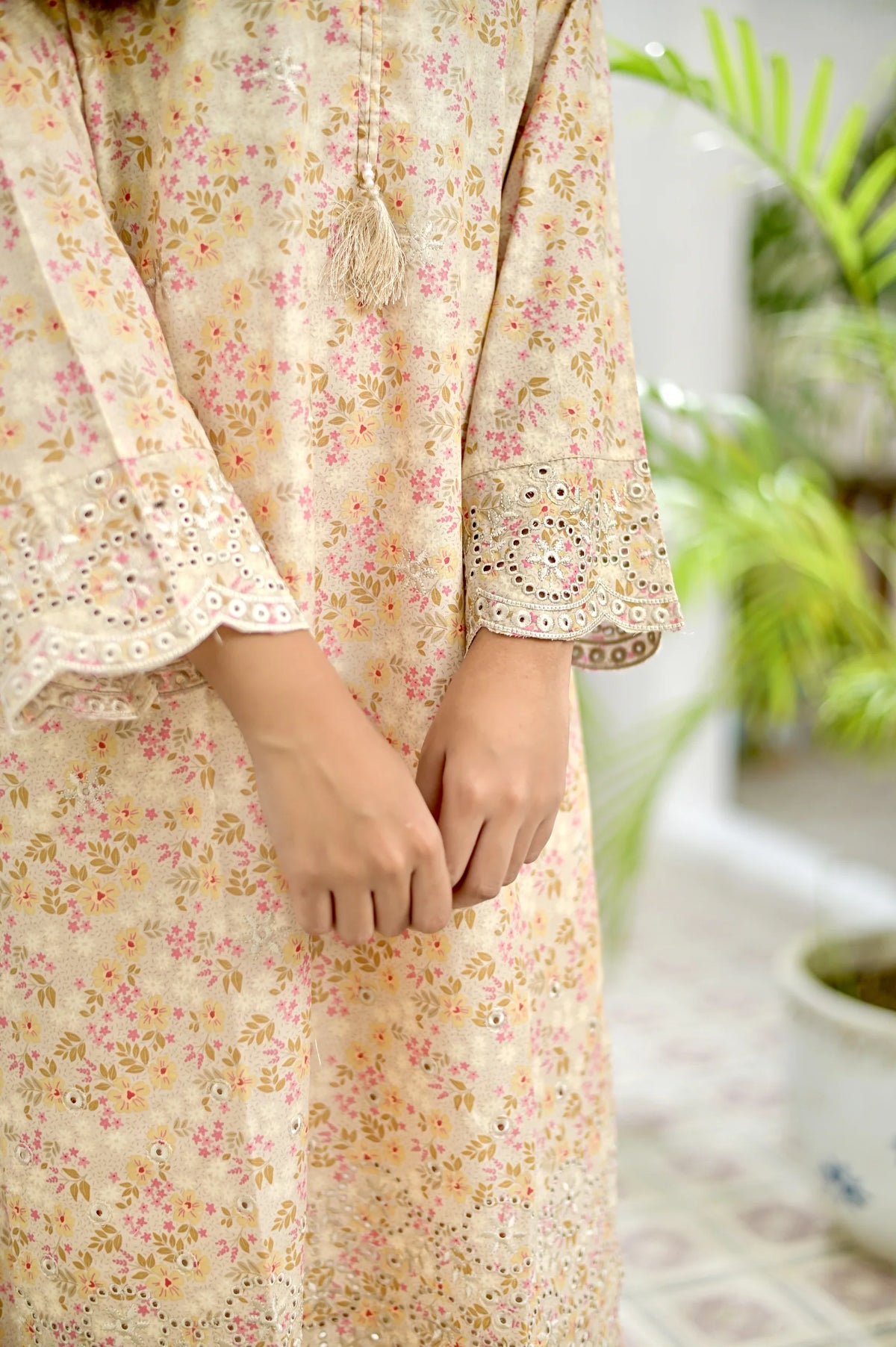 ELENA Embroidered 2-Piece Lawn Dress