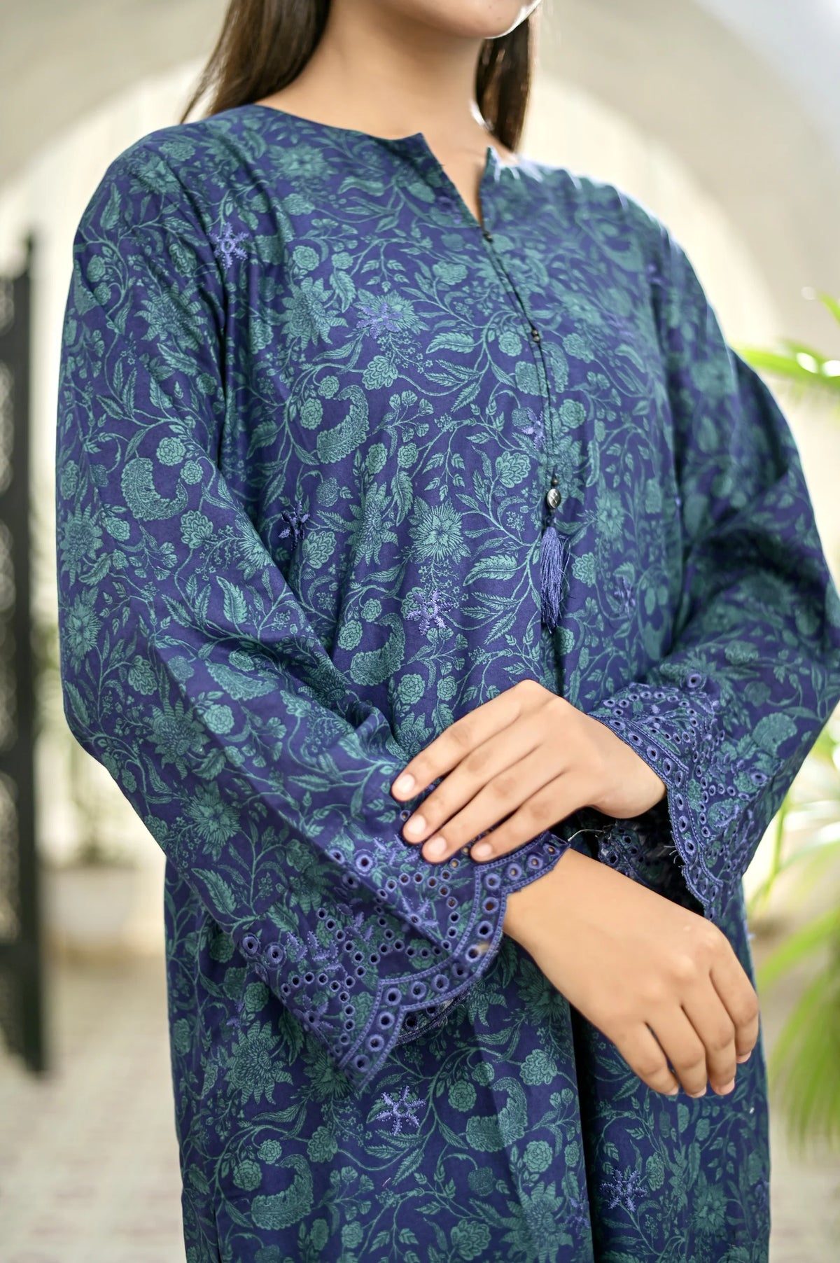 CLARET - Embroidered 2-Piece Lawn Dress